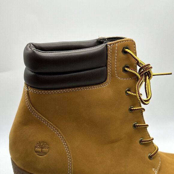 Timberland Women’s 11 9” Tall Wheat Nubuck Leather Heel Booties Tillston DISPLAY - Picture 10 of 15
